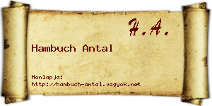 Hambuch Antal névjegykártya